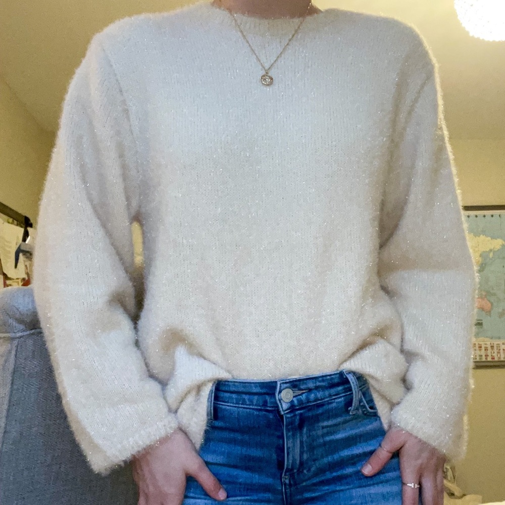 Sparkly oversized sweater / H&M sweater / sparky sweater / stylish sweater